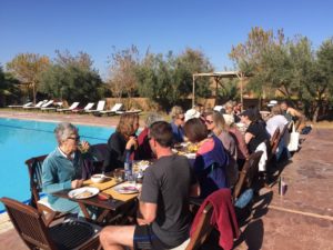 pool lunch yoga retreat morocco