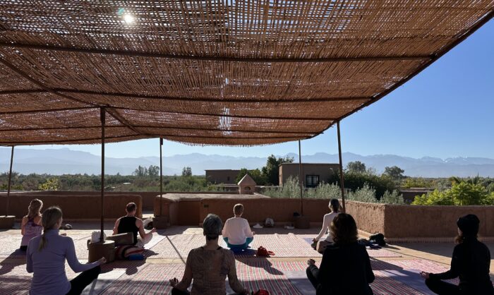 Retreat Morocco yoga deck with a view